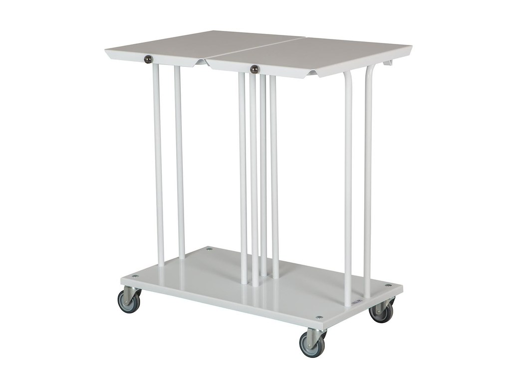 Affaldsstativ dobbelt med låg med bølje hvid til 110ltr