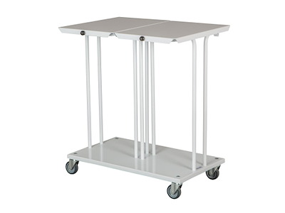 Affaldsstativ dobbelt med låg med bølje hvid til 110ltr