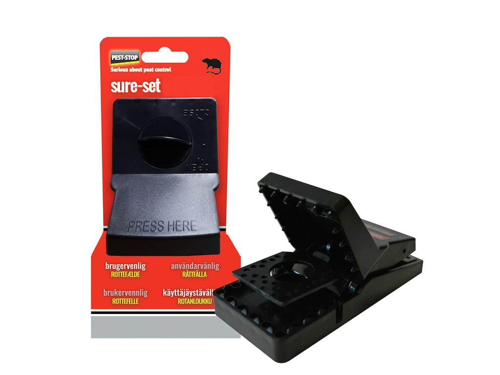Skadedyrsbekæmpelse Pest-Stop Sure-set rottefælde plast sort 1 stk