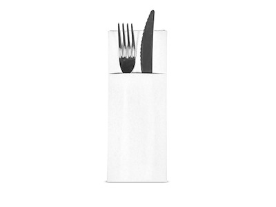 Serviet TableSMART Airlaid 40x32 cm til Bestik Hvid