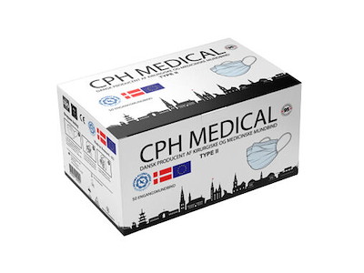 Mundbind 3-lags Type II Astma-allergi godkendt blå