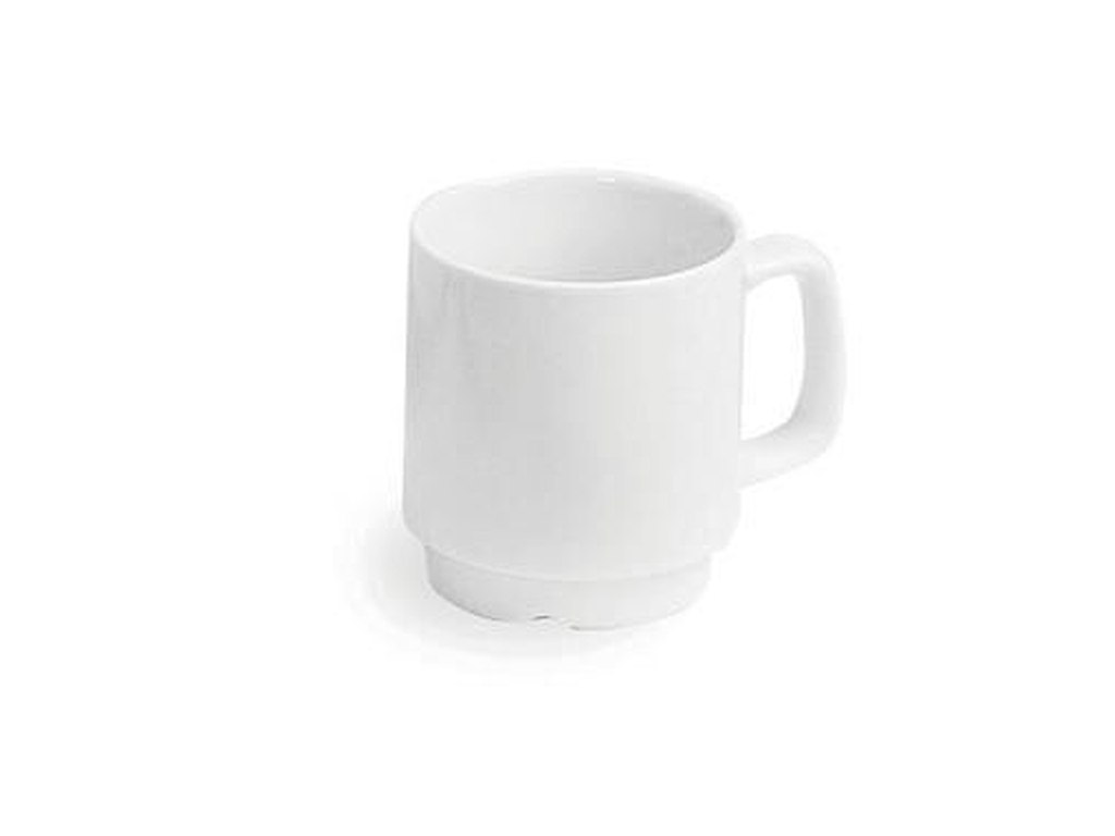 Krus med hank og løberiller Herkules 26 cl Ø7.4x8.5 cm Porcelæn Hvid