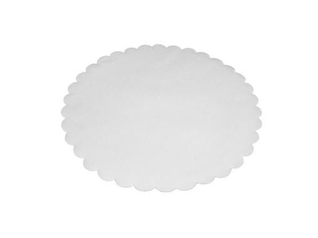 Fadpapir Ø26 cm Rund Præget Hvid