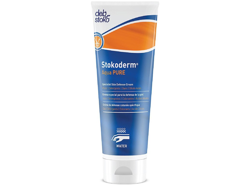 Hudcreme Stokoderm Aqua PURE 100ml uden Parfume Genopbyggende til vådt arbejde