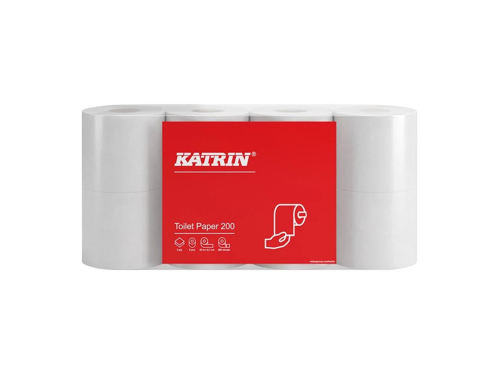Toiletpapir Katrin 200 2-lag 25m Hvid (64 ruller)