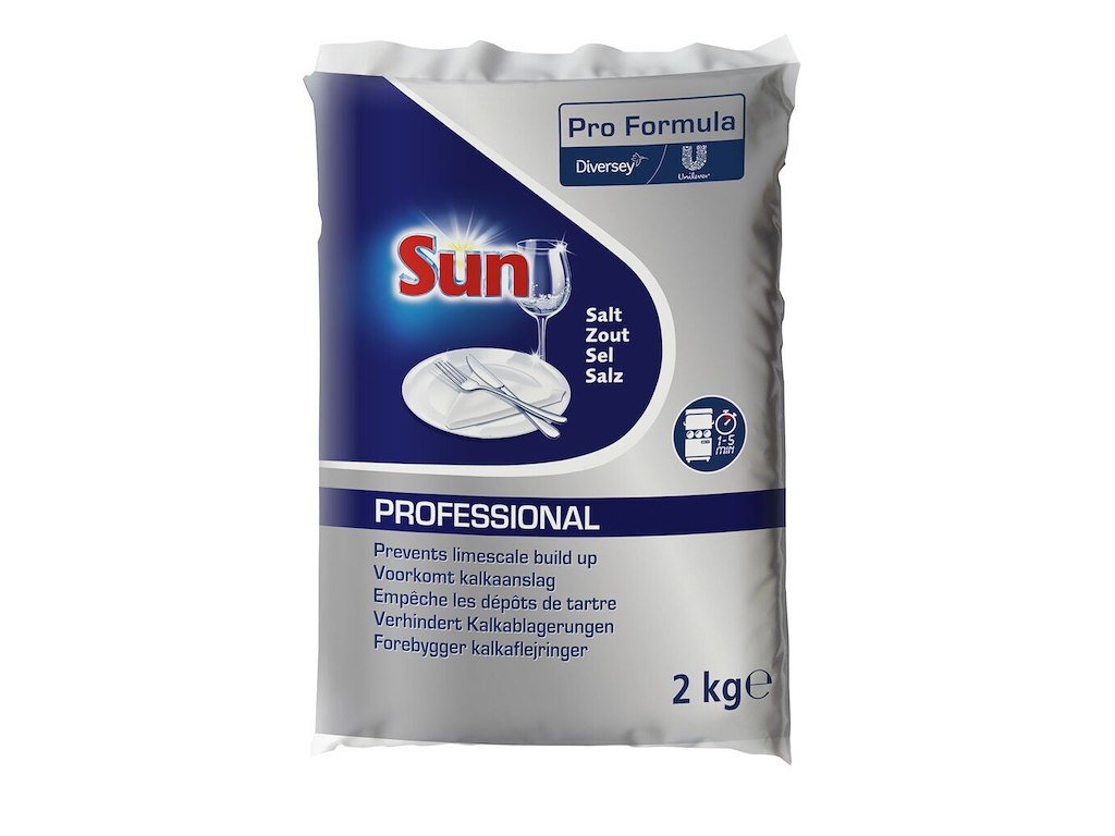 Maskinopvask Filtersalt Groft Sun Pro Dishwash Salt 2kg til opvaskemaskiner