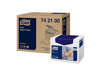 Vaskeklud Tork Premium Soft 300x190mm 1-lag Hvid