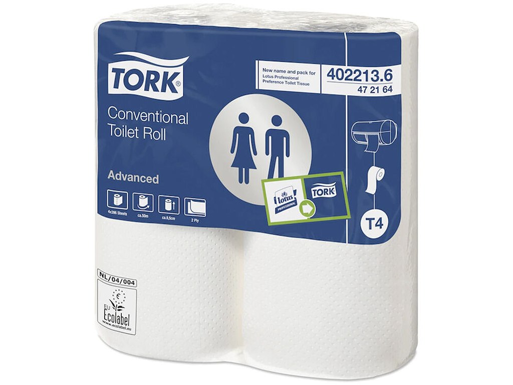 Toiletpapir Tork Advanced T4 47,5m 2-lag hvid