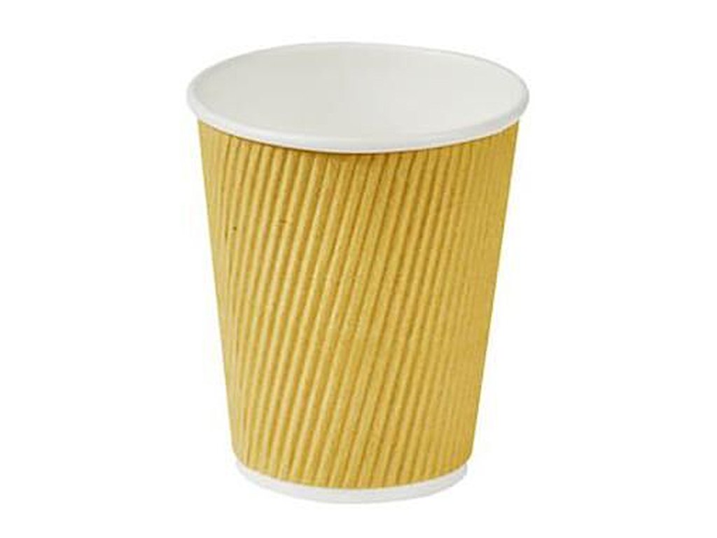 Kaffebæger Pap Ø80xH90mm 25cl 8oz Ripple Wall Natur