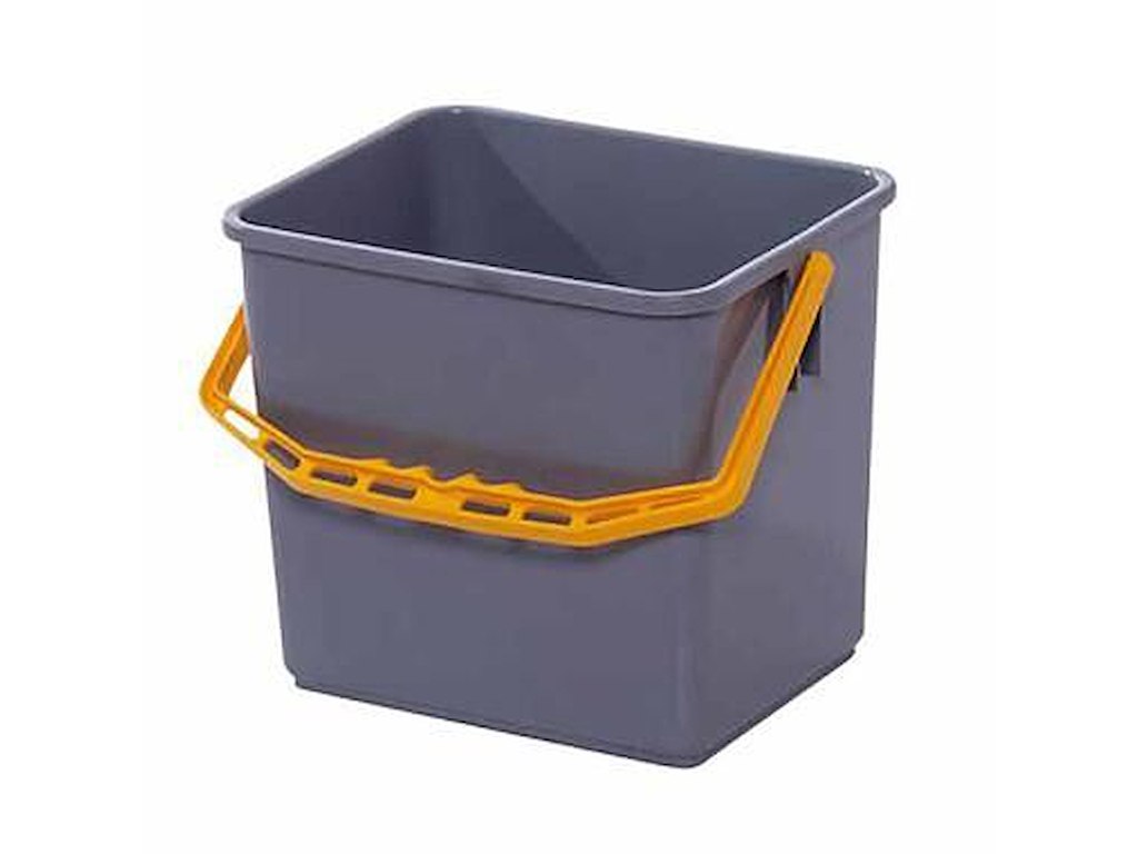 Spand 6 ltr med Hank Firkantet Grå/Gul