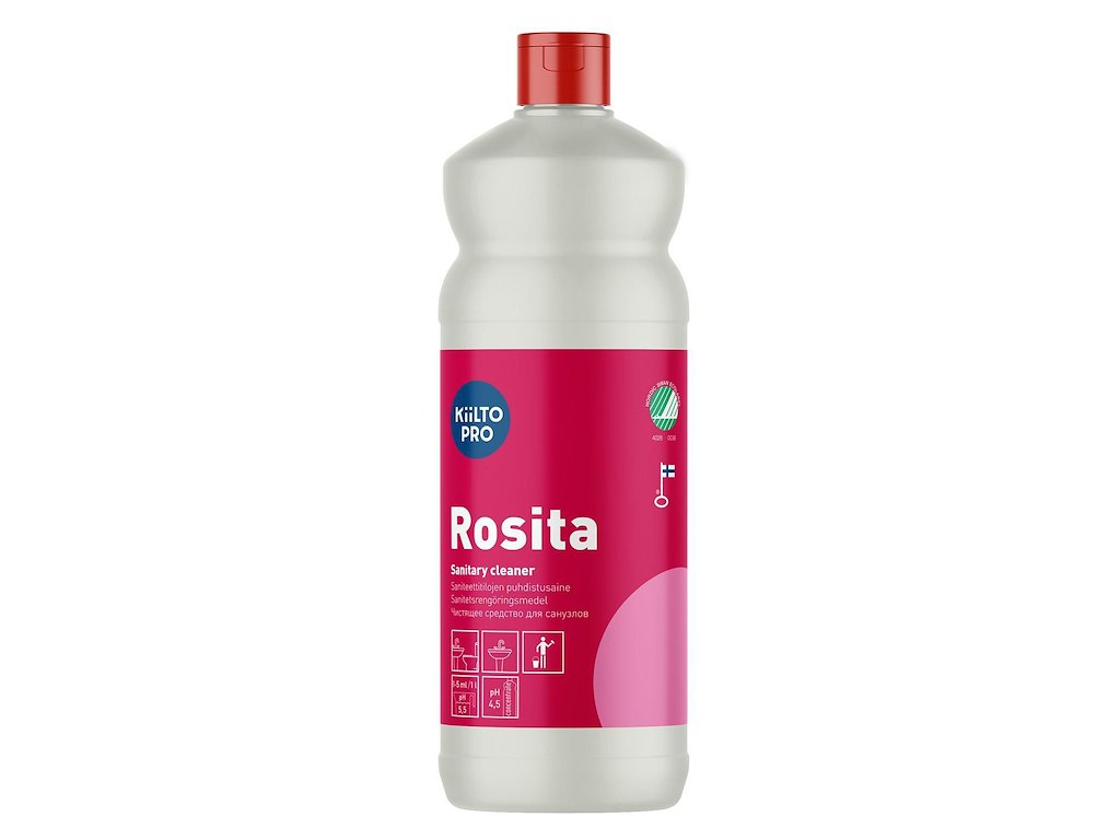 Sanitetsrengøring alkalisk Kiilto Rosita Svanemærket med parfume 1 ltr Rød