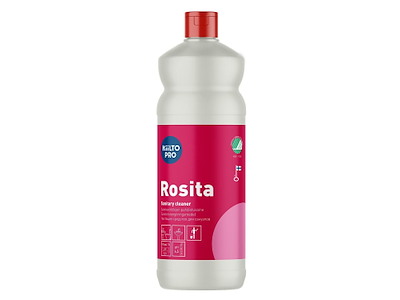 Sanitetsrengøring alkalisk Kiilto Rosita Svanemærket med parfume 1 ltr Rød