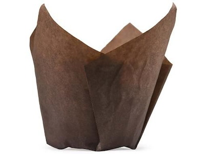 Muffinsform Mini Tulipan Ø35 mm Ark 100x100 mm Brun