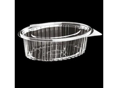 Plastbæger Catersource 500 ml 127x160x57 mm Oval Hængslet låg RPET Klar