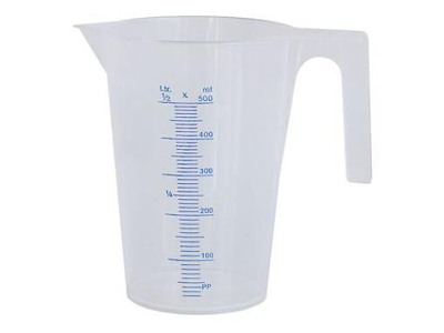 Målebæger 0.5 ltr Åben hank Blød plastik PP