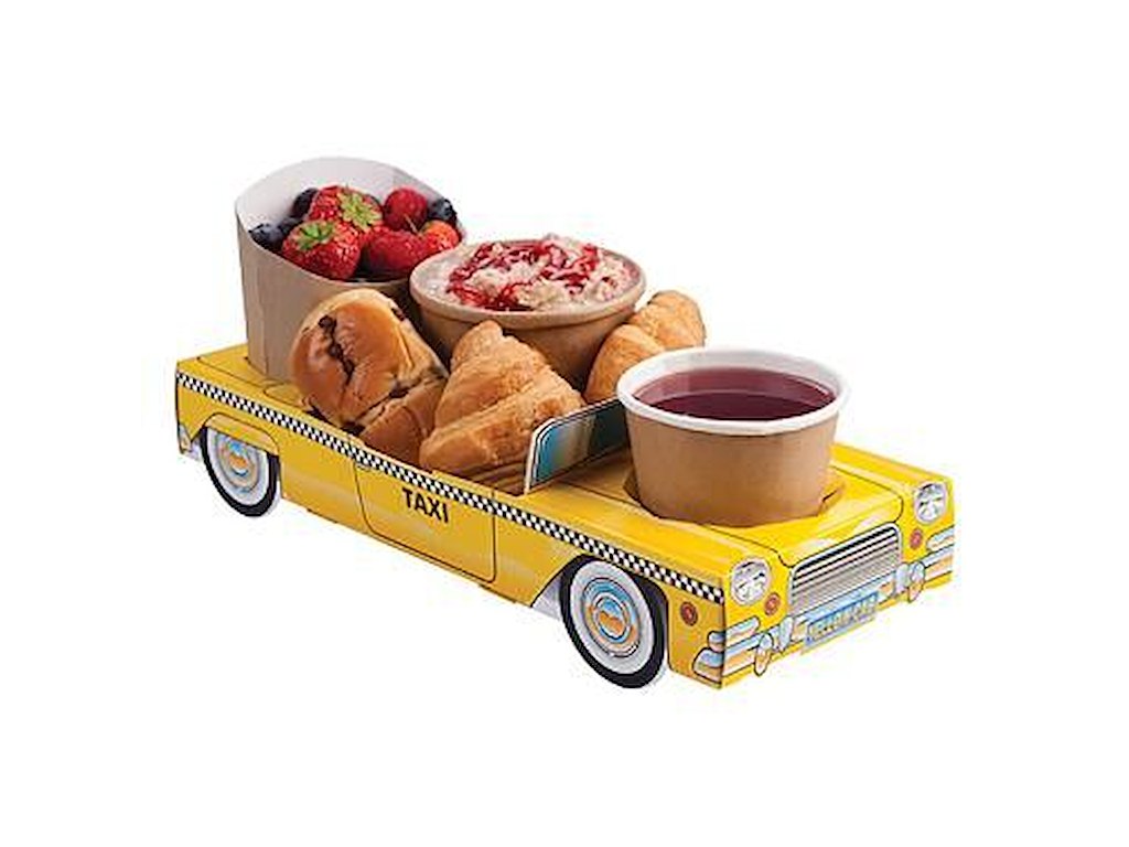 Serveringsbakke 295x120x55 mm Karton Yellow Taxi Cab