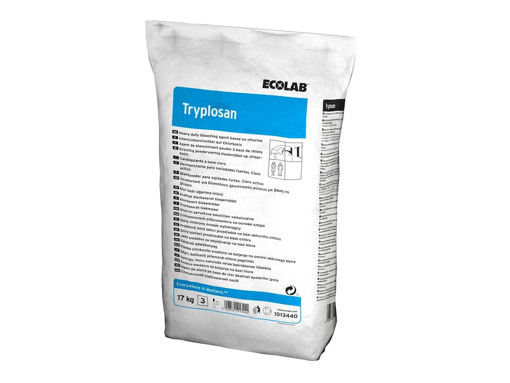 Tøjvask blegemiddel pulver Tryplosan med klor 17 kg