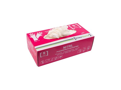 Undersøgelseshandske Engangs Prime Source str S uden Pudder Nitril AQL 1.5 Hvid