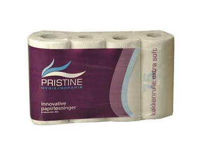 Køkkenrulle Pristine Extra Soft 2-lag Ø10.5cm L18mxB23cm Nyfiber Hvid