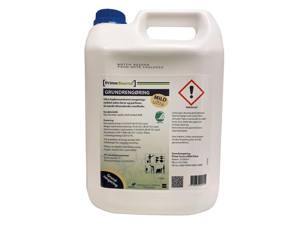Grundrengøring Ovfl Prime Source Mild Ultra 5ltr Svanemærket u Parfume Man/Mask