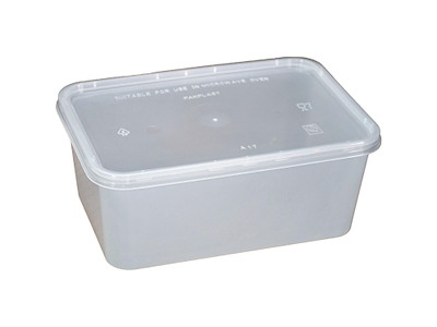 Plastbakke 1000 ml 120x175x70 mm Klar Nudelbakke til Microovn med Låg