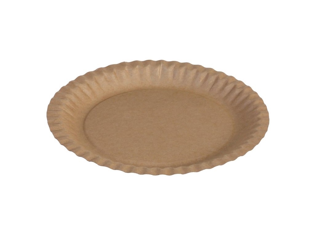 Paptallerken flad rund 230mm Kraft Brun