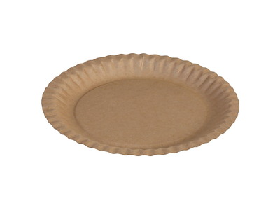 Paptallerken flad rund 230mm Kraft Brun