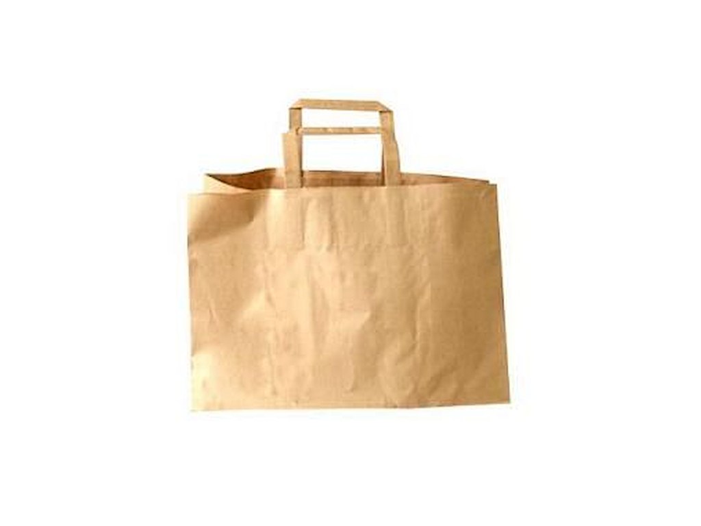 Bærepose 17 ltr 350x170x245 mm 80 gr m/Hank Papir Blomsterbæreps. Brun PAK 50 st