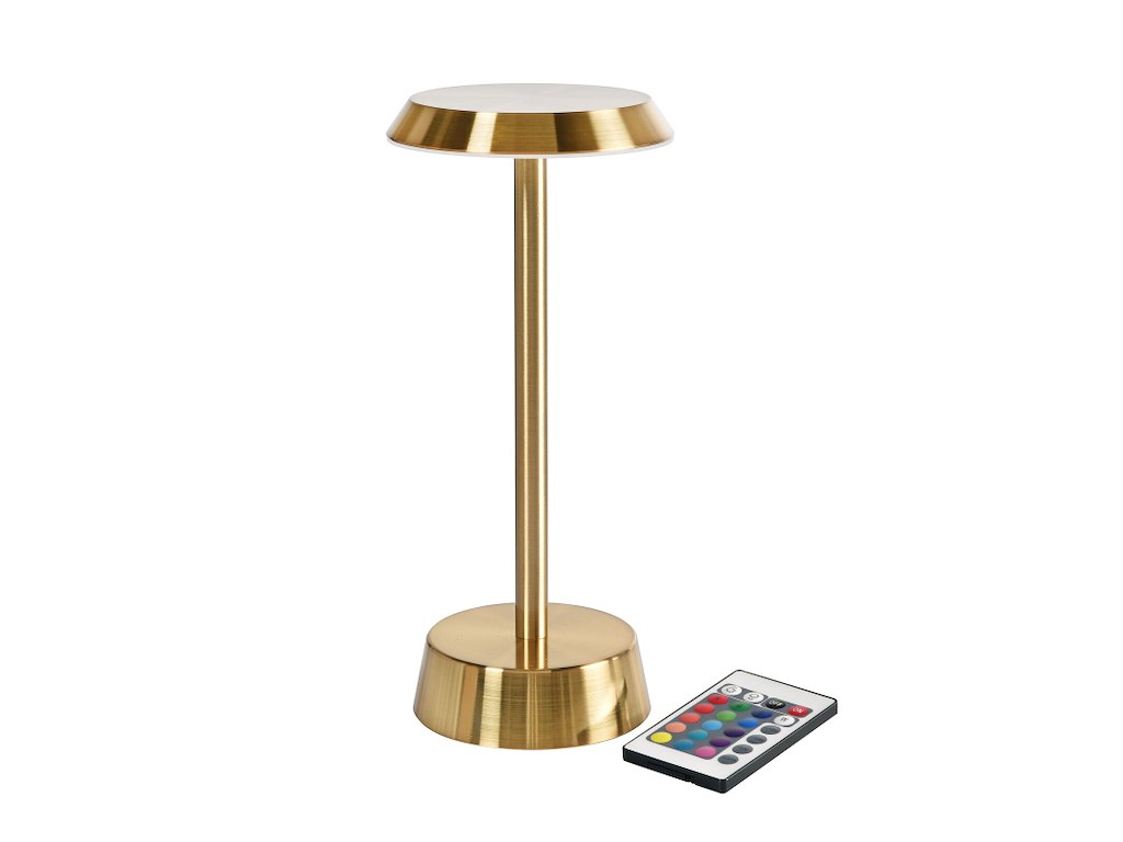 Lampe LED Nour Ø11.9xH26.3cm Med Fjernbetjening Messing