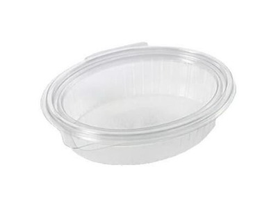 Salatbakke Clearshow 370 ml 167x131x45 mm oval hængslet låg RPET Klar