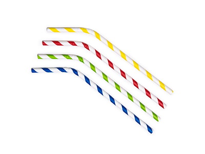 Sugerør Ø6x245 mm med knæk Bionedbrydelig Papir Forskellige farver