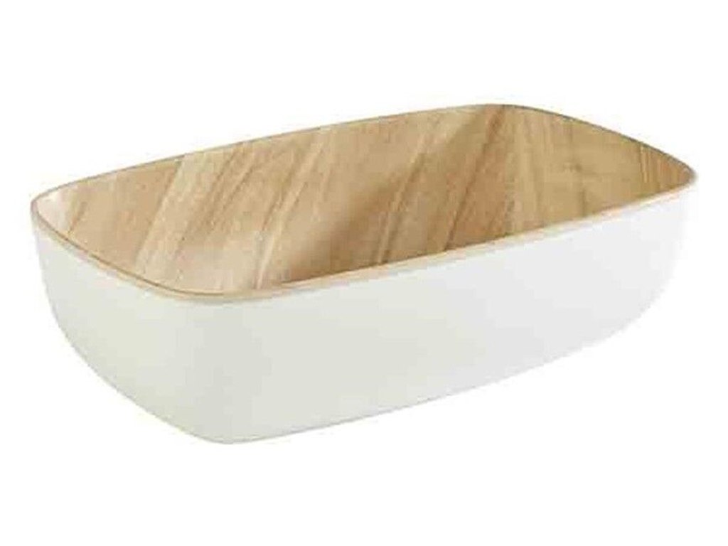 Skål Frida 0.5 ltr 17.6x10.8x5.5 cm Melamin Hvid/Trælook