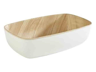 Skål Frida 0.5 ltr 17.6x10.8x5.5 cm Melamin Hvid/Trælook