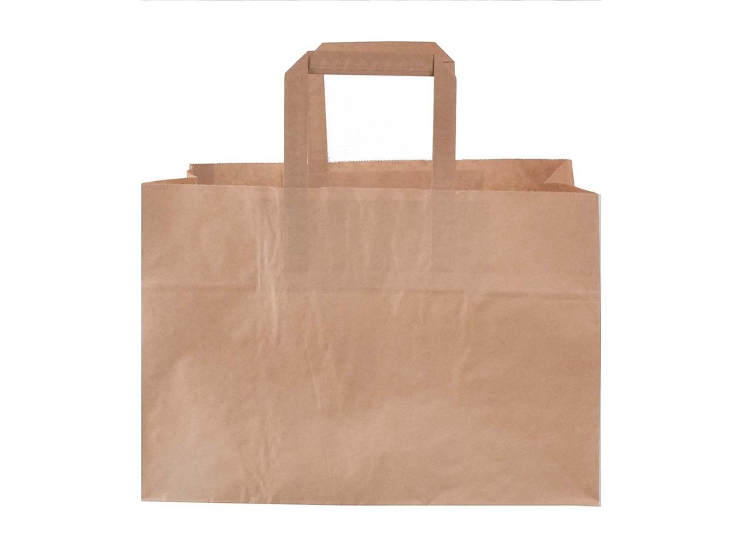 Bærepose 17 ltr 350x170x245mm 70 gr Blomsterbærepose med Hank Papir Brun