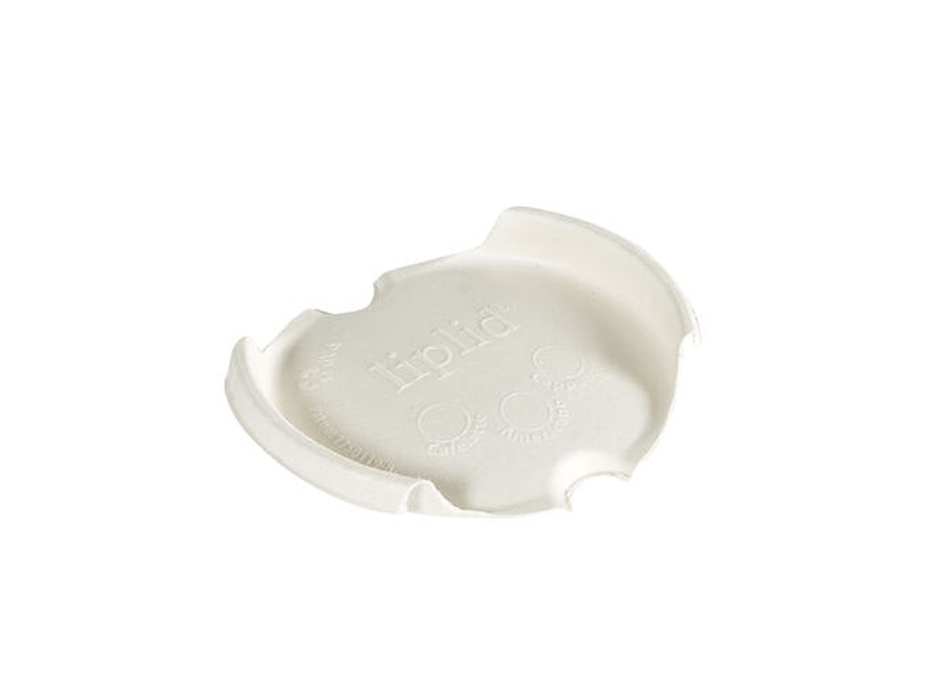 Drikkelåg Liplids Bagasse/Bambus Ø90xH15mm Til Kaffebæger Hvid