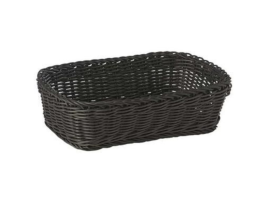 Brødkurv 31x21x9 cm Rektangulær Kraftig flet PP Sort