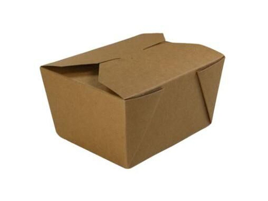 Kinaæske 650 ml 125x105/110x90x65 mm Pap PE belægning Brun