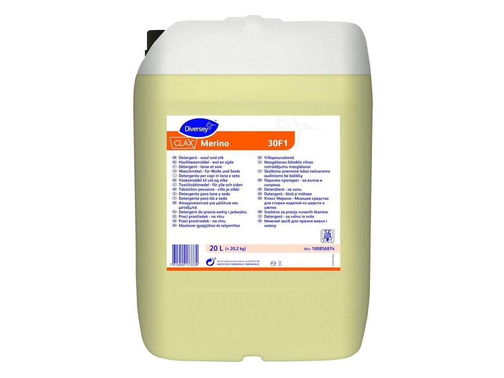 Uldvask Clax flydende Merino 30F1 20ltr uden blegemiddel parfume gul