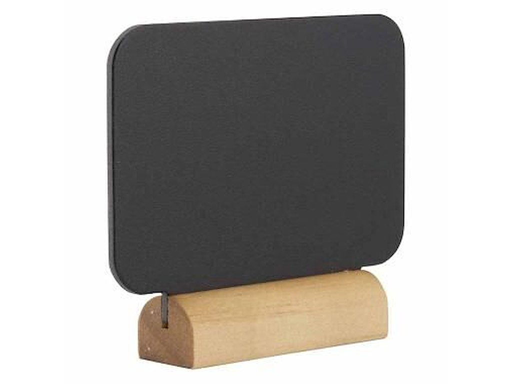 Tavle Securit Rektangel 7x9x2 cm med Hvid tuschpen med Træ fod