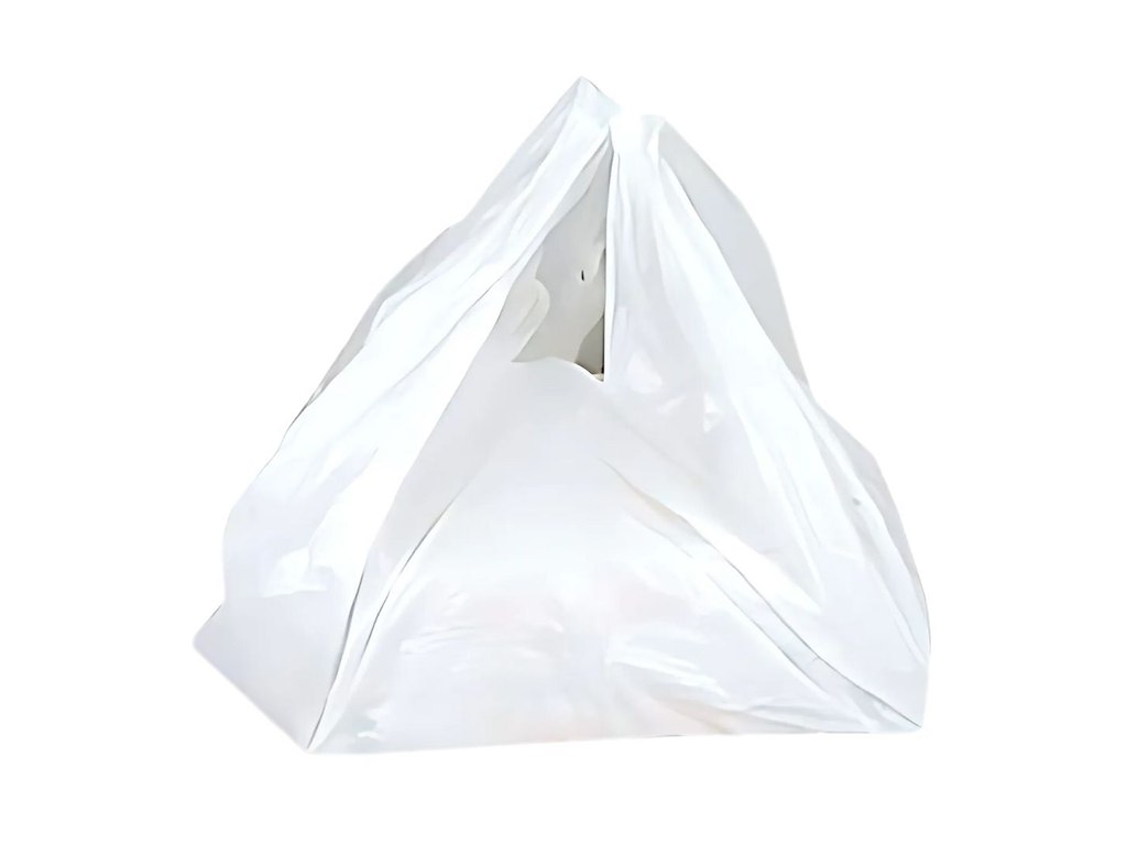 Bærepose 390/180x580 mm 30 my på Blok med Huller til Pizza HDPE Hvid