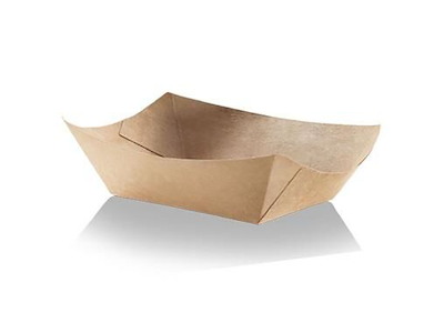 Pommes Frites Bakke L100xB60xH41mm Kraft/Pap/PLA Brun