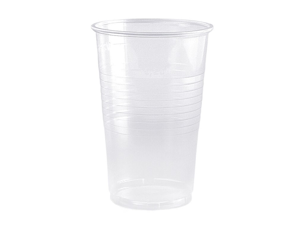 Plastglas 30 cl Ø78 x113 mm med Riller PP Klar