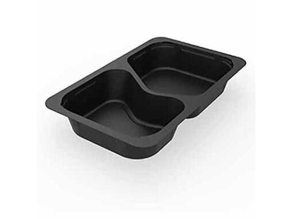 Bakke 2-rum 1/4 GN 630/500 ml 265x162x43 mm PP Sort