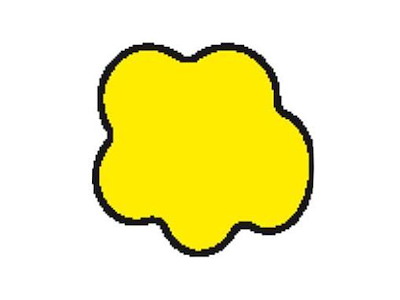 Etiket 48x45mm Stor Sky DT Gul/Sort Permanent Lim til påtryk