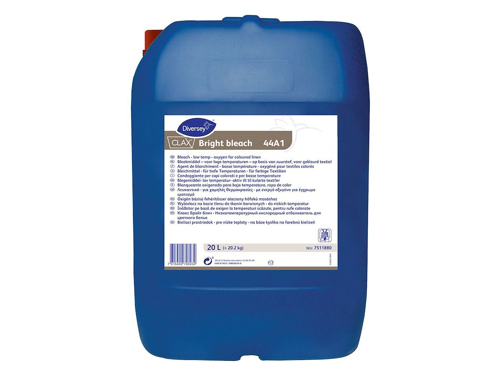 Tøjvask Blegemiddel Flydende Clax Bright 44A1 Surt Iltbaseret Blegemiddel 20 ltr