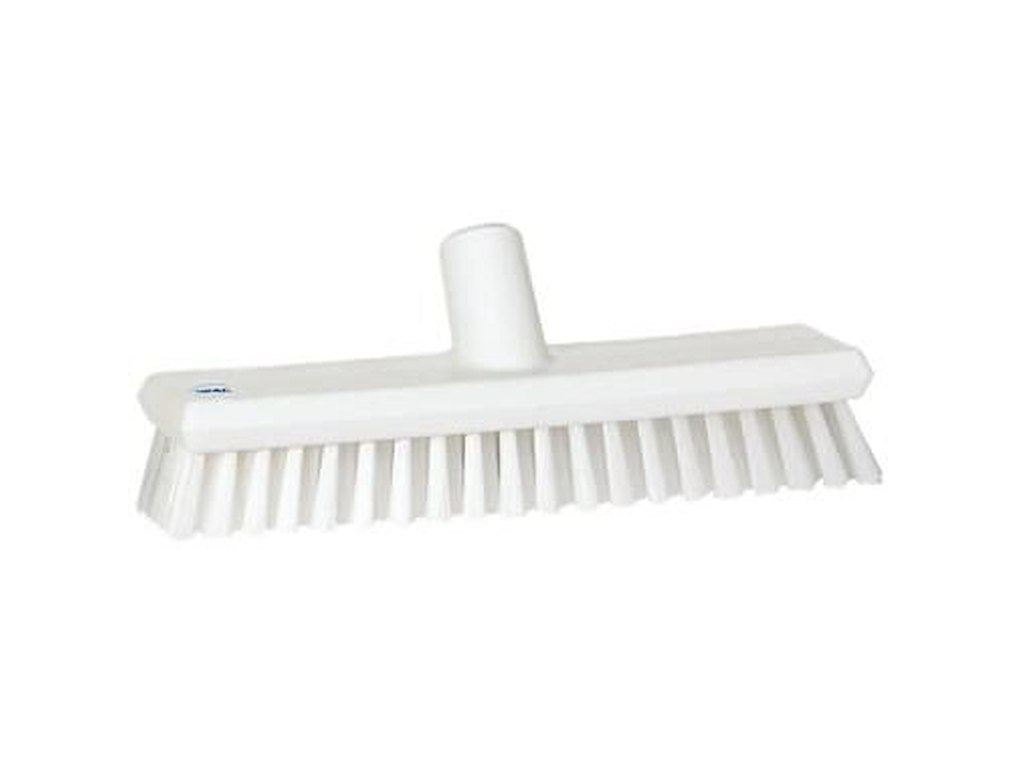 Gulvskrubbe 27 cm Medium med Vandgennemløb Hvid