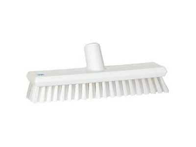 Gulvskrubbe 27 cm Medium med Vandgennemløb Hvid