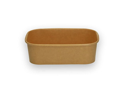 Bæger Verive rektangulær 500ml L172xB120xH41mm bionedbrydelig PAP/PLA brun