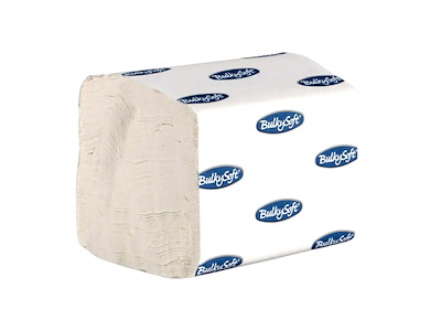 Toiletpapir i ark Bulkysoft B11xL19cm 2-lags Ecolabel Hvid Nyfiber