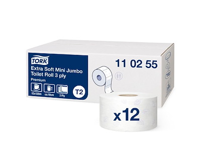 Toiletpapir Tork Jumbo Ekstra soft Premium T2 3-lag Ø18.8cm 120m